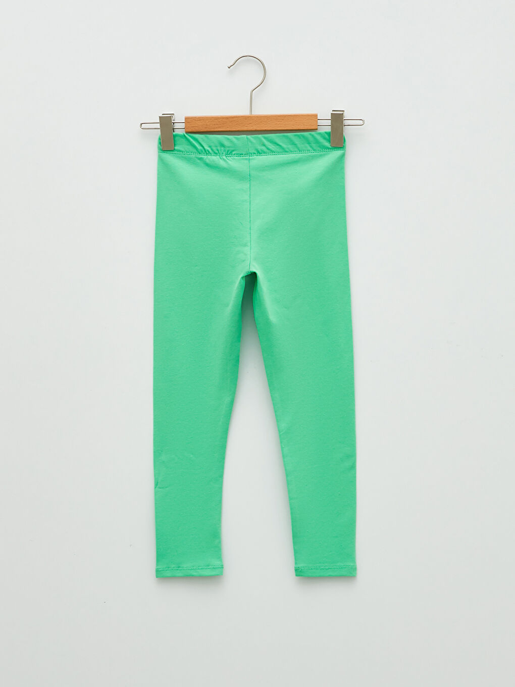 Elastic Waist Basic Cotton Girl Long Leggings-1