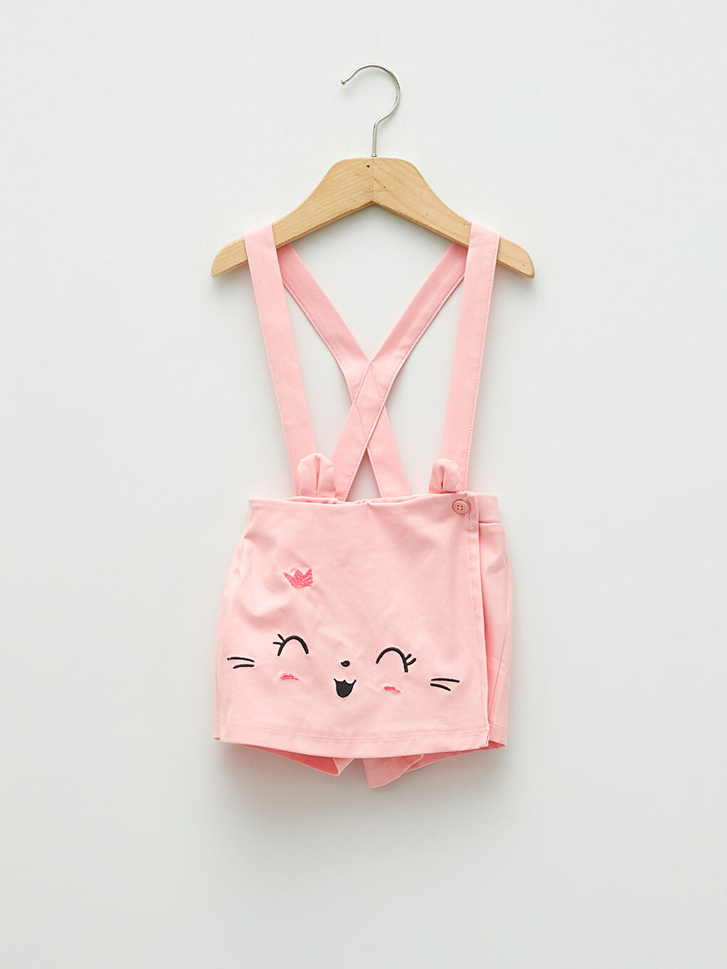 Beli Lastikli Nakış Detaylı Kız Bebek Şort Etek