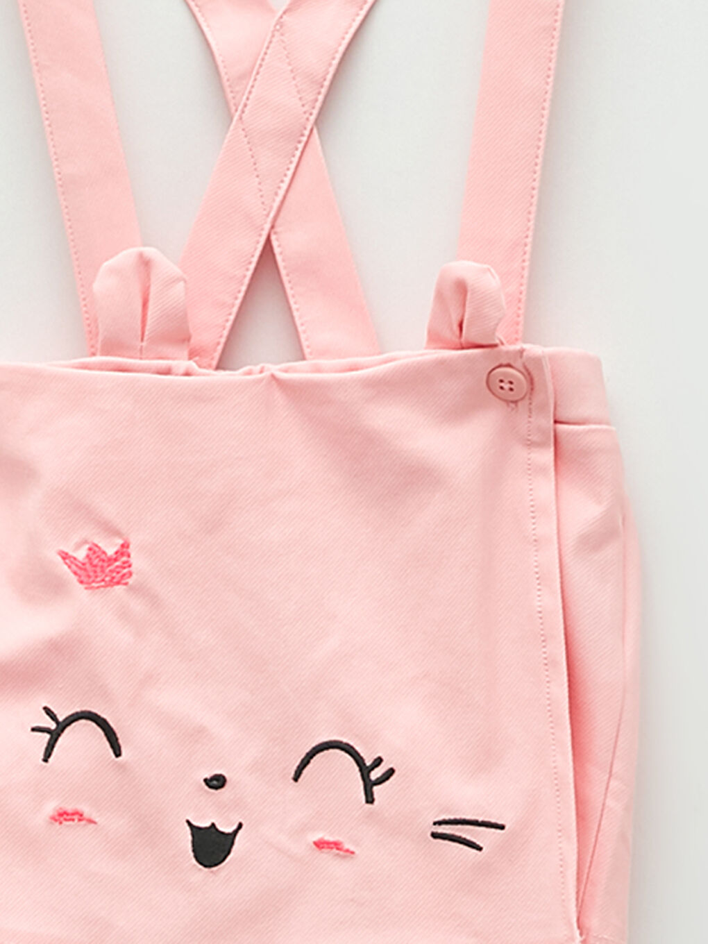 Beli Lastikli Nakış Detaylı Kız Bebek Şort Etek-2