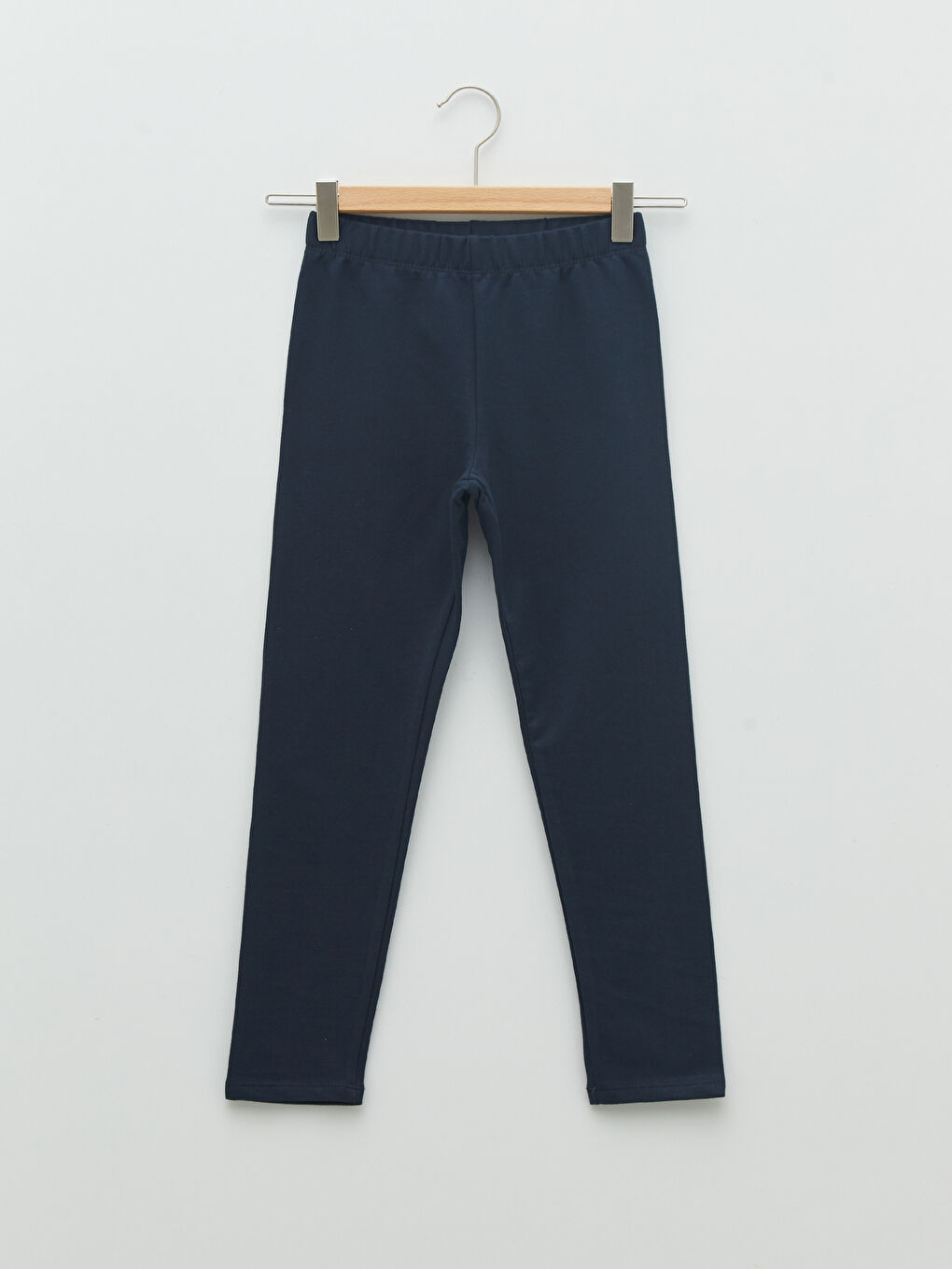 Lacivert Beli Lastikli Basic Kız Çocuk Uzun Tayt