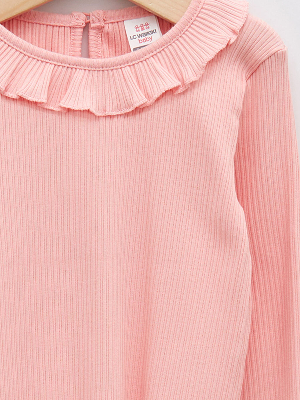Crew Neck Long Sleeve Basic Baby Girl T-shirt-2