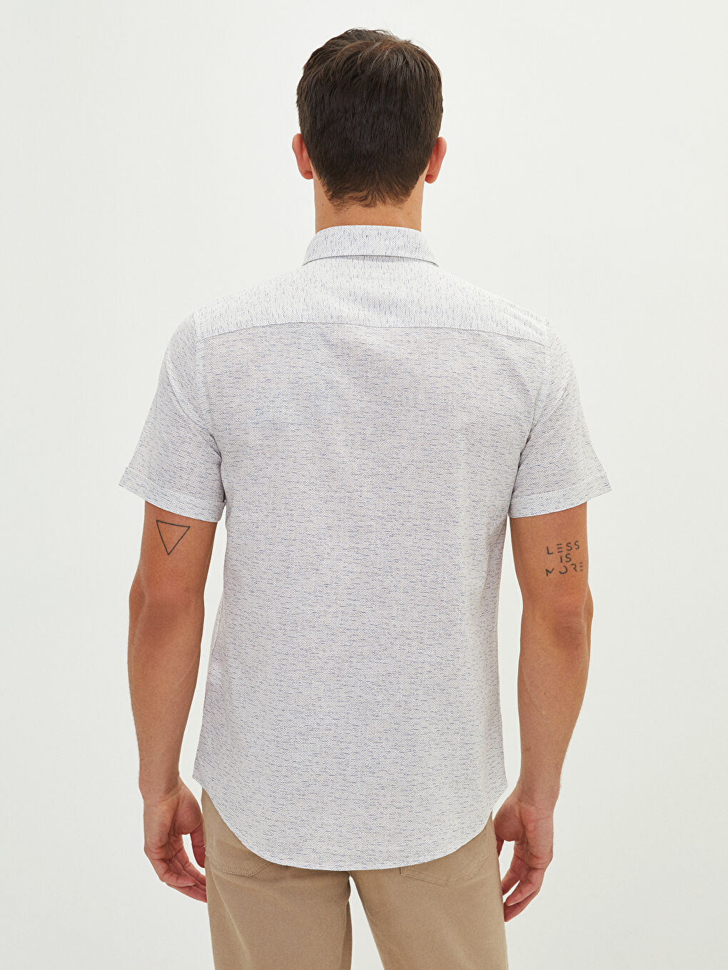 Slim Fit Short Sleeve Poplin Men's Shirt-4