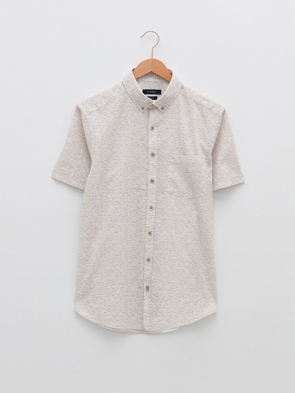 Slim Fit Short Sleeve Poplin Men's Shirt-5