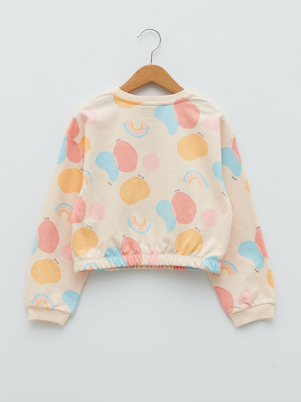 Crew Neck Printed Long Sleeve Girls' Sweatshirt and Sweatpants-3