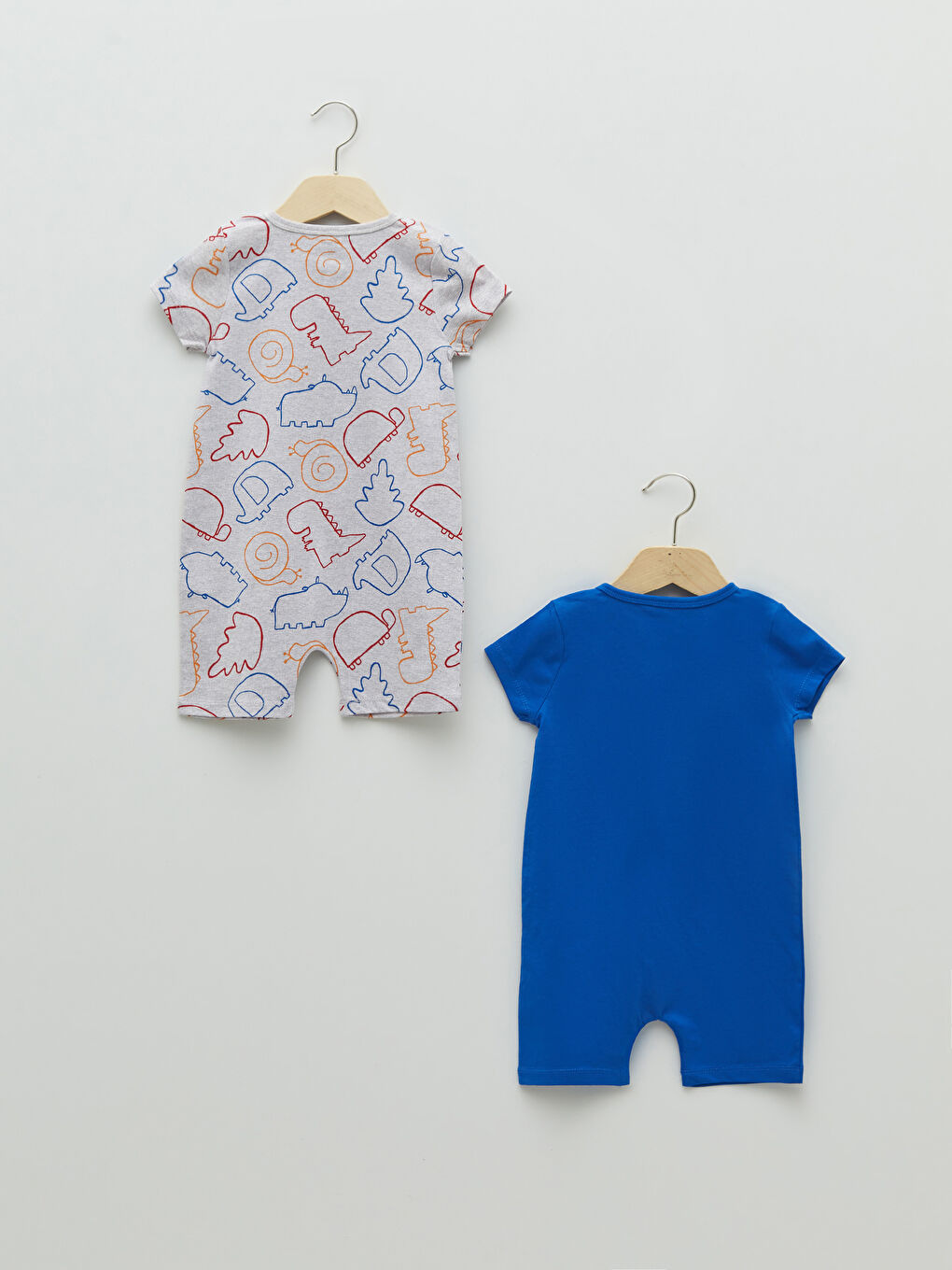 Crew Neck Short Sleeve Cotton Baby Boy Jumpsuit 2 Pieces-1