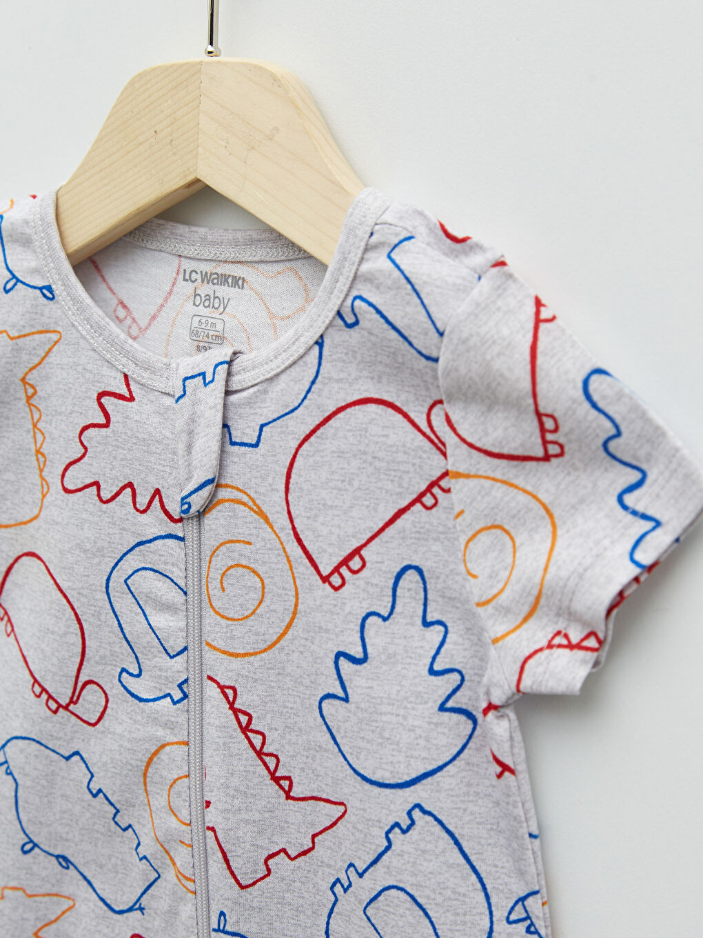 Crew Neck Short Sleeve Cotton Baby Boy Jumpsuit 2 Pieces-3