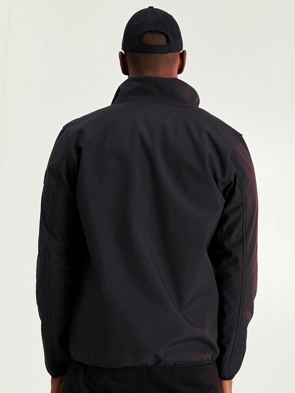 Siyah Standart Kalıp Dik Yaka Erkek Mont-4