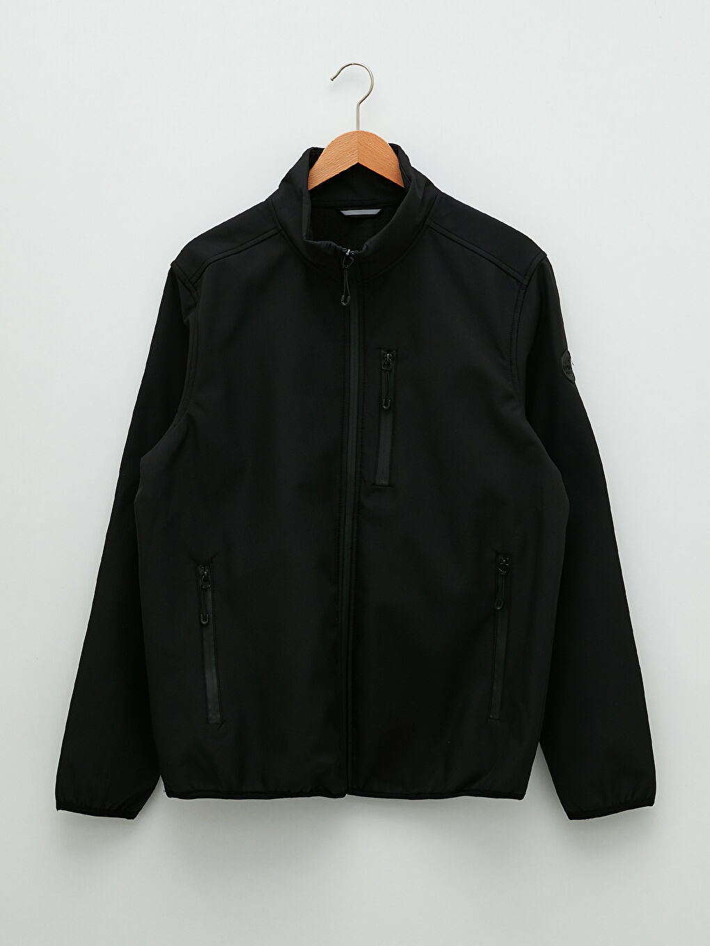 Siyah Standart Kalıp Dik Yaka Erkek Mont-5