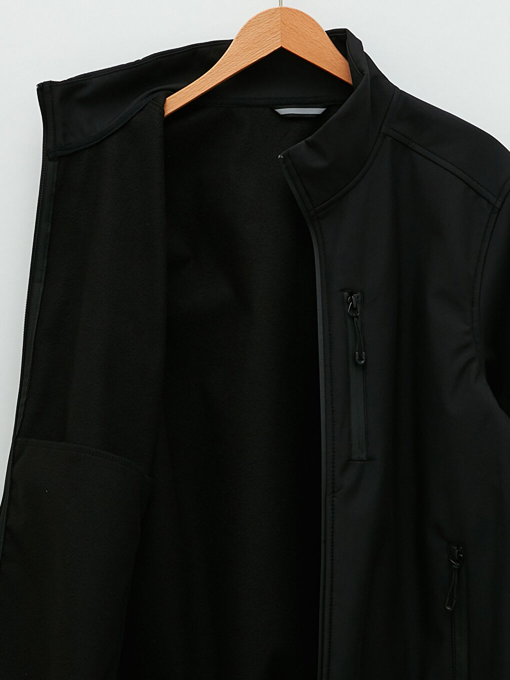 Siyah Standart Kalıp Dik Yaka Erkek Mont-7