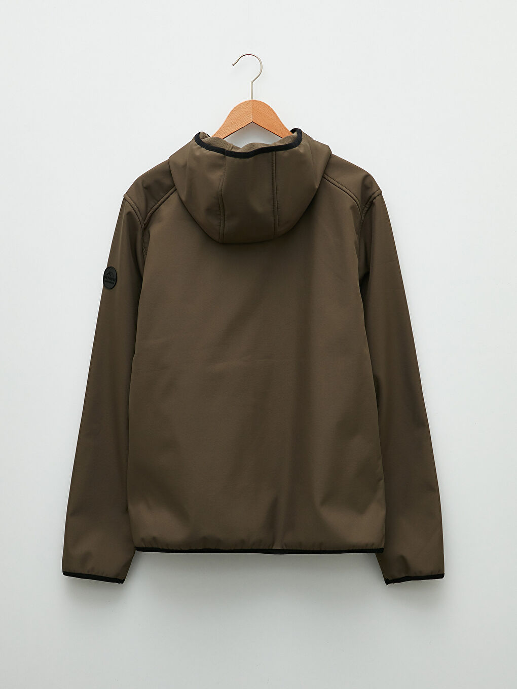 Haki Standart Kalıp Kapüşonlu Erkek Yağmurluk-8