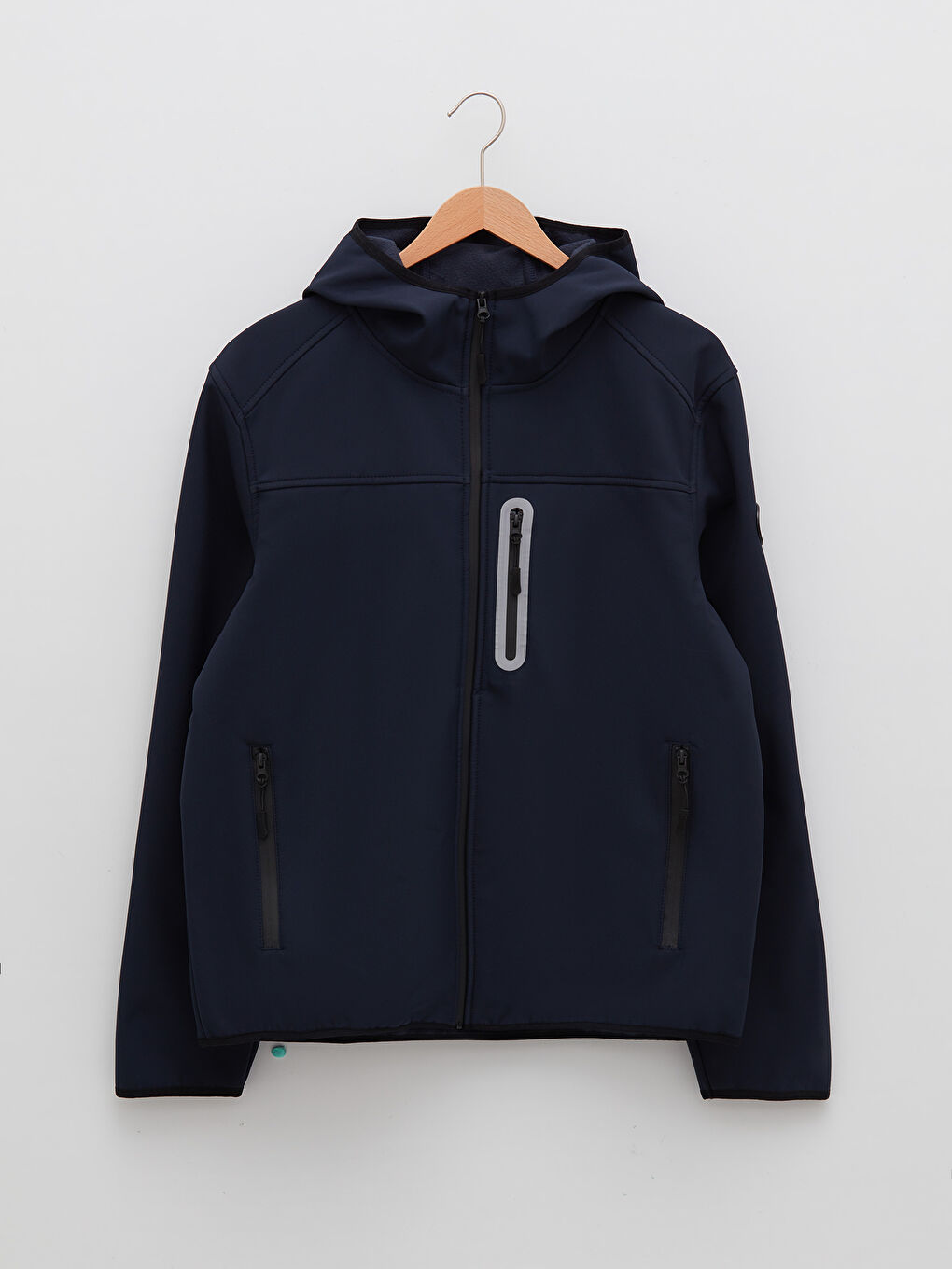 Lacivert Standart Kalıp Kapüşonlu Erkek Yağmurluk-5