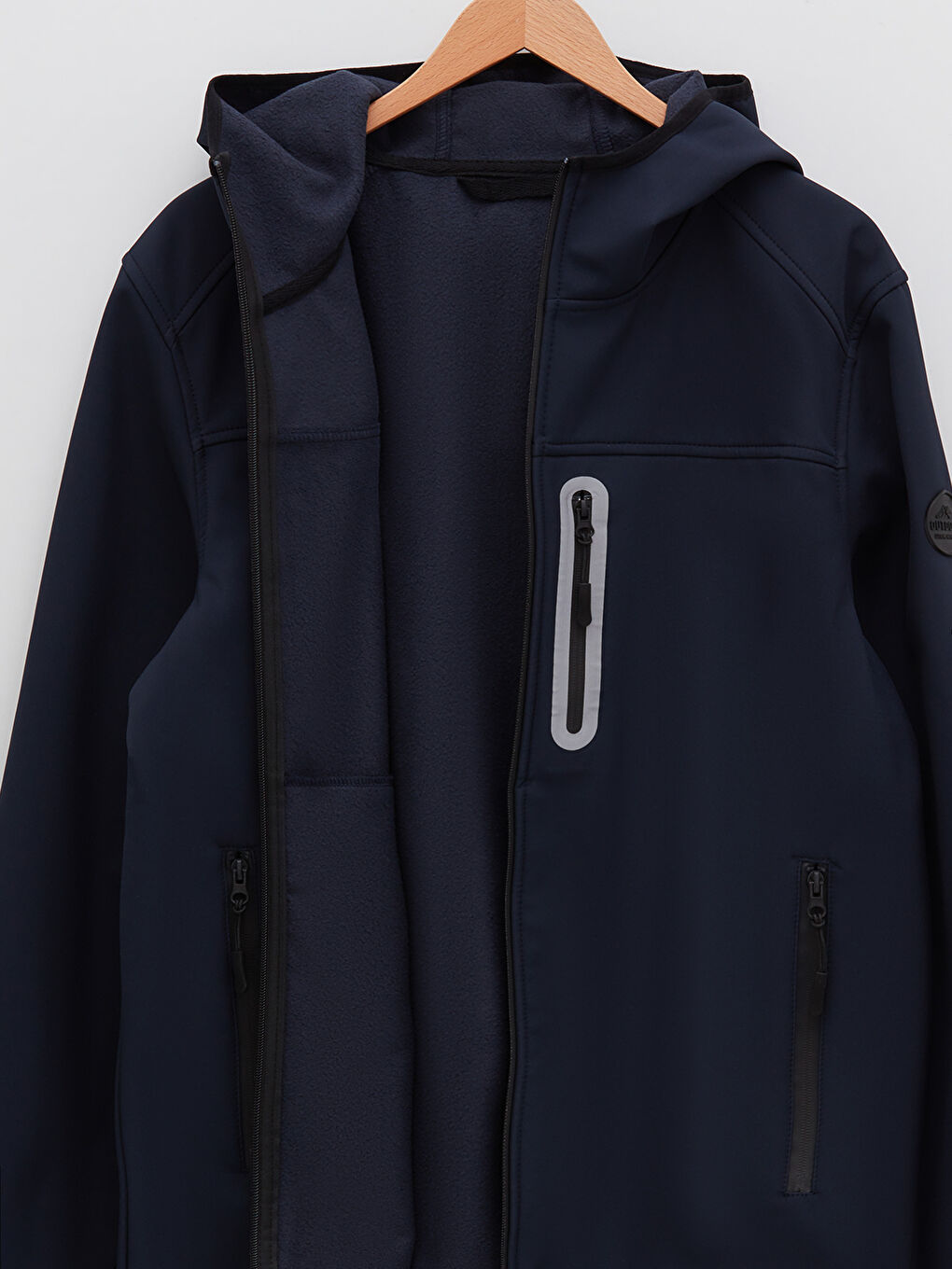 Lacivert Standart Kalıp Kapüşonlu Erkek Yağmurluk-7