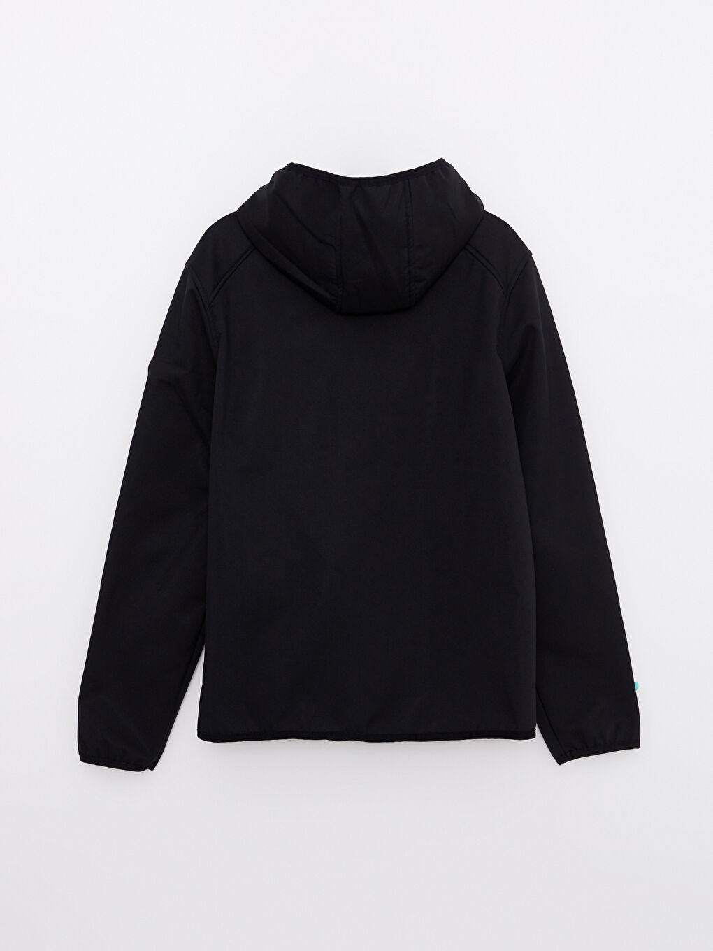 Siyah Standart Kalıp Kapüşonlu Erkek Yağmurluk-6