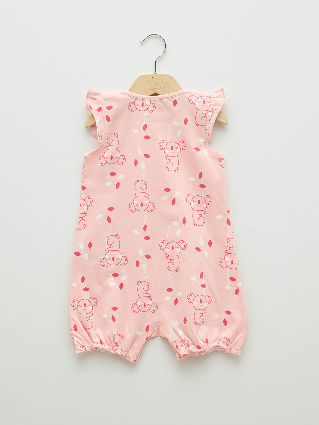 سلوبيت قطن مطبوع بياقة دائرية لبنات رضع - مجموعتين-4