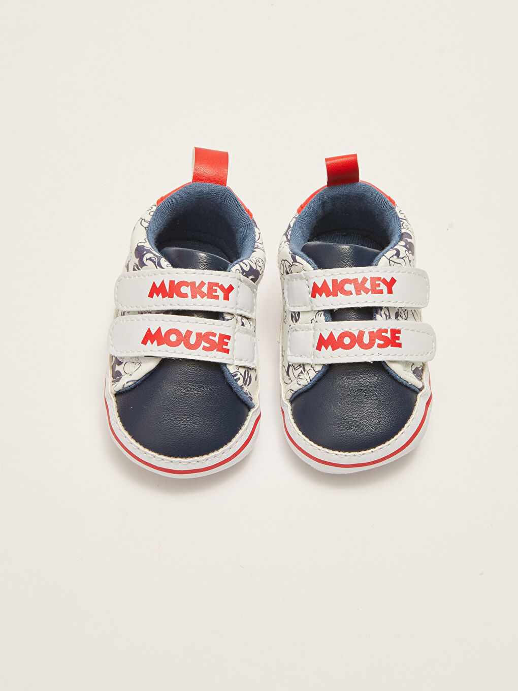 أحذية أولاد رضع بترخيص ميكي ماوس بمقدمة مدورة وإغلاق ڤيلكرو-2