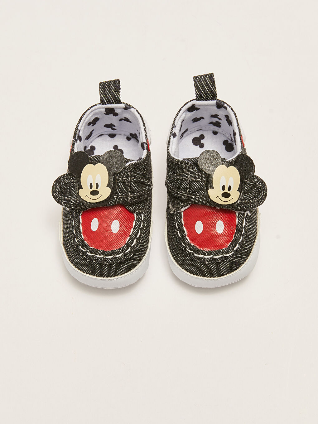 LCW STEPS Siyah Mickey Mouse Lisanslı Cırt Cırtlı Erkek Çocuk Yürüme Öncesi Ayakkabısı - 2