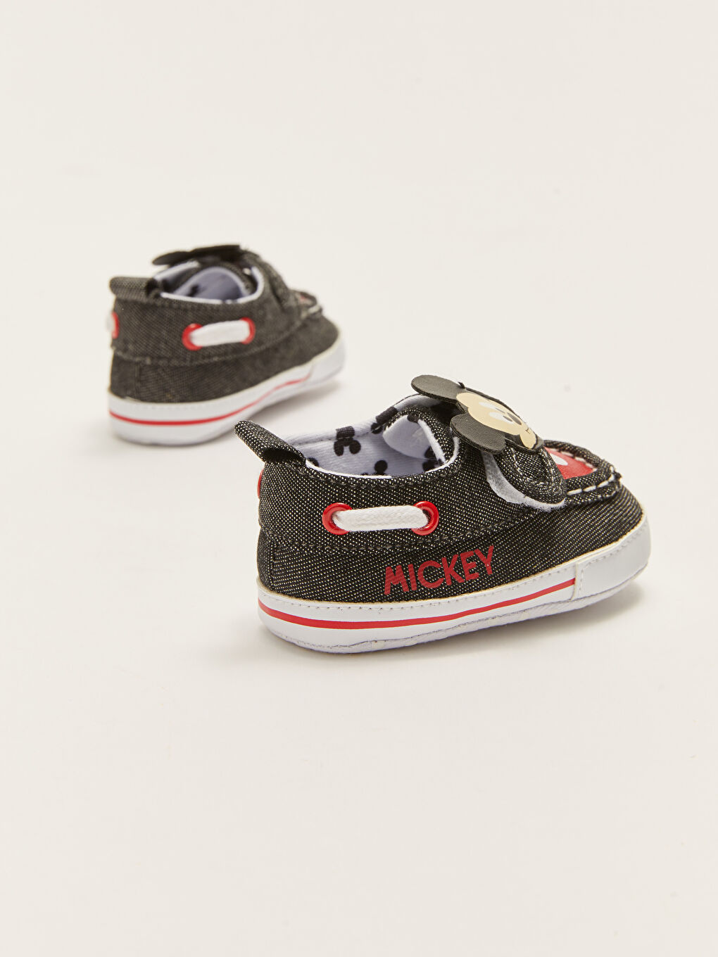 LCW STEPS Siyah Mickey Mouse Lisanslı Cırt Cırtlı Erkek Çocuk Yürüme Öncesi Ayakkabısı - 4