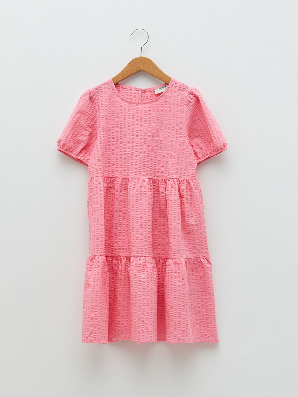 Crew Neck Basic Short Sleeve Girl Dress