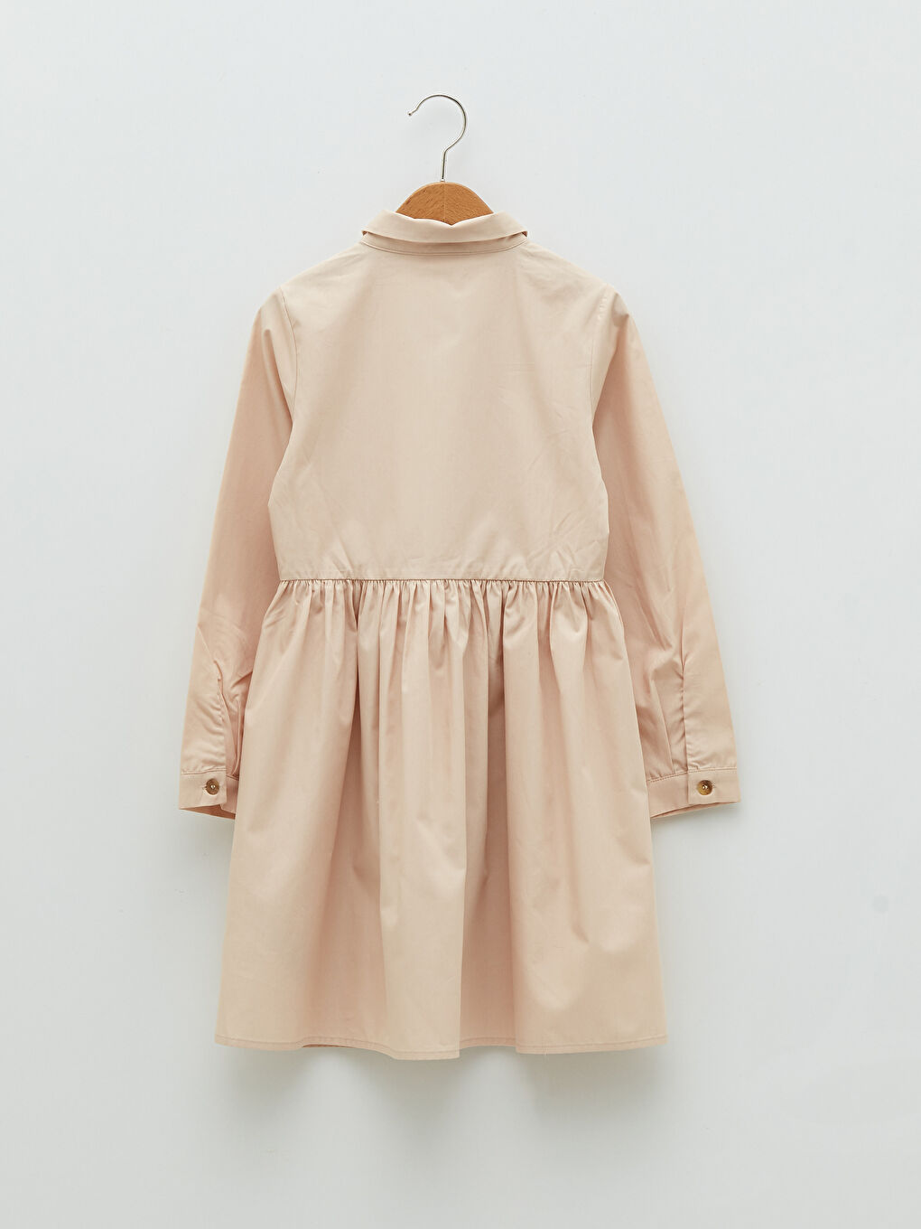 Платье-рубашка для девочки с длинным рукавом из поплина и с сумкой в комплекте-3