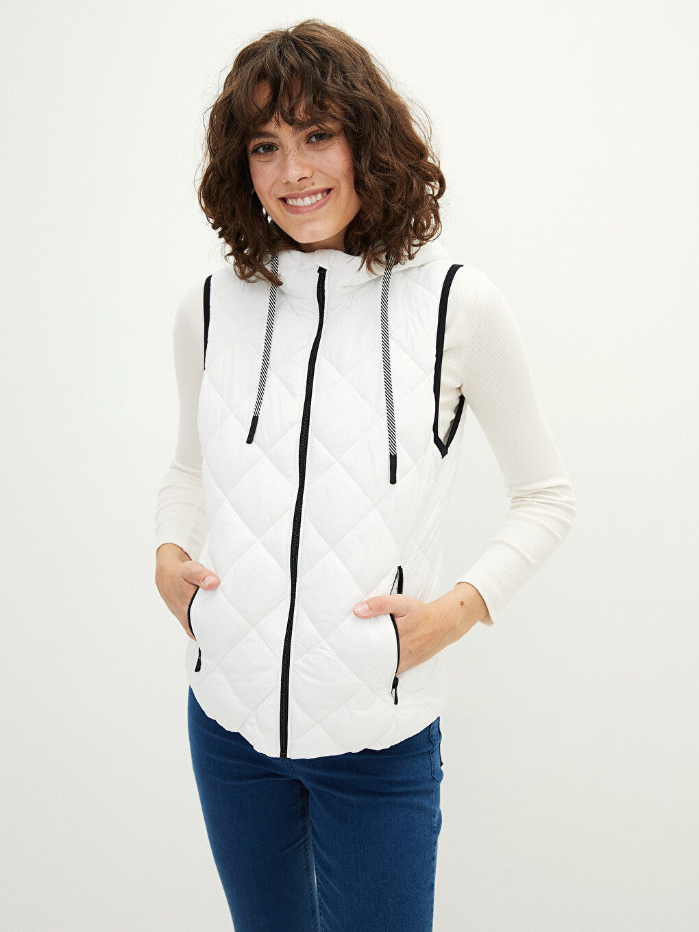 Hooded Quilted Women's Puffer Gilet