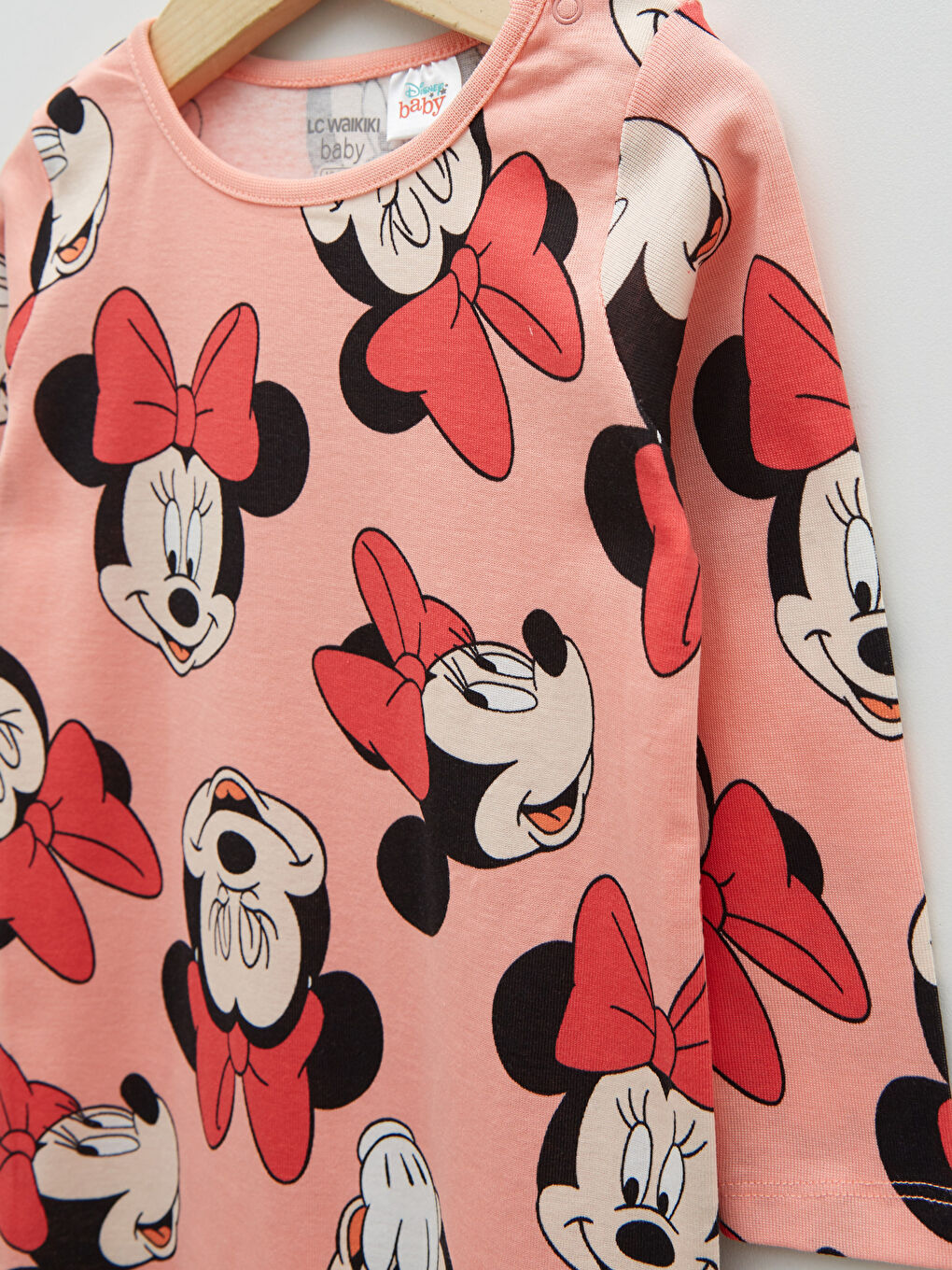 Crew Neck Long Sleeve Minnie Mouse Printed Baby Girls' Jumpsuit 2 Pack-3