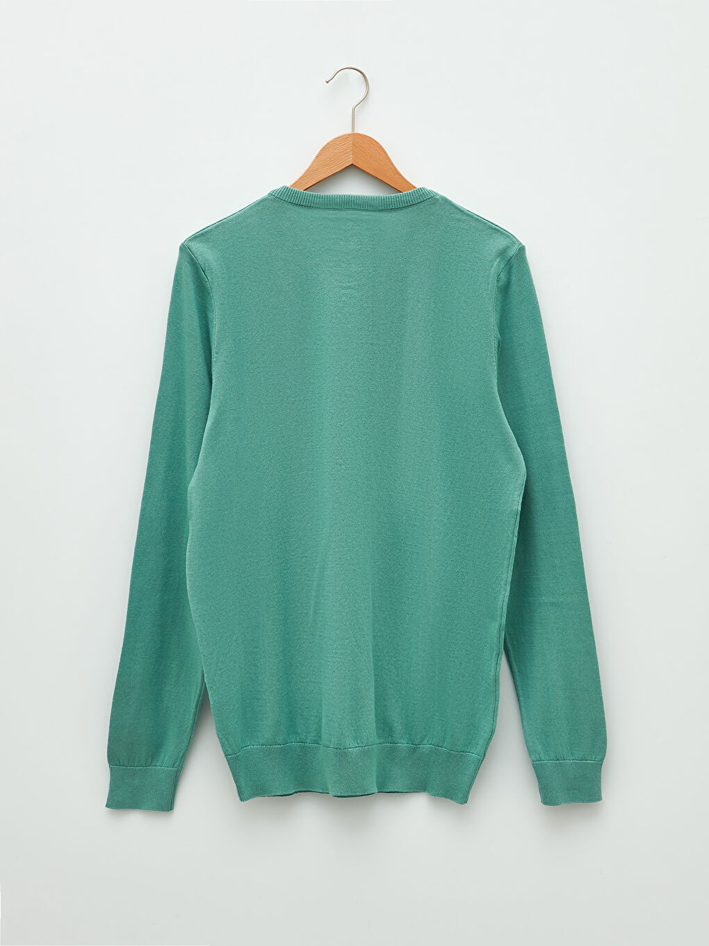 Ерлерге арналған трикотаж ұзын жең v жағалы жемпір-6