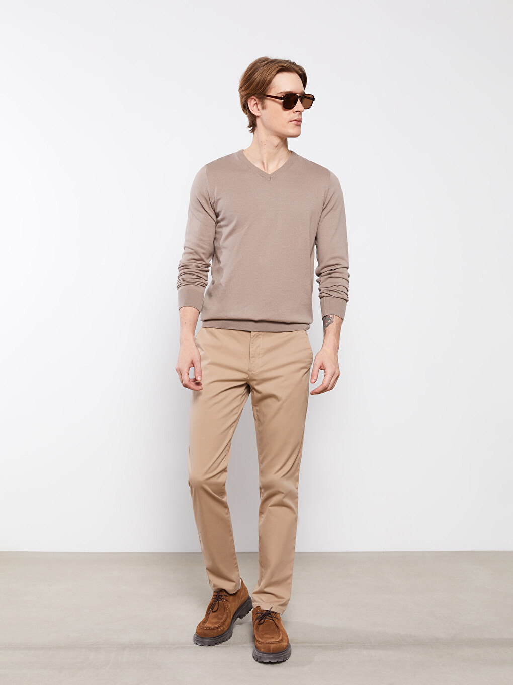 V Neck Long Sleeve Men's Knitwear Sweater-2