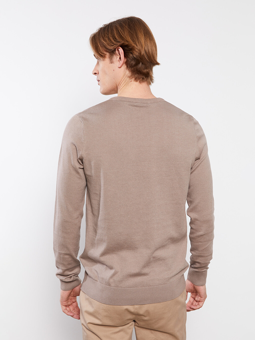 V Neck Long Sleeve Men's Knitwear Sweater-4