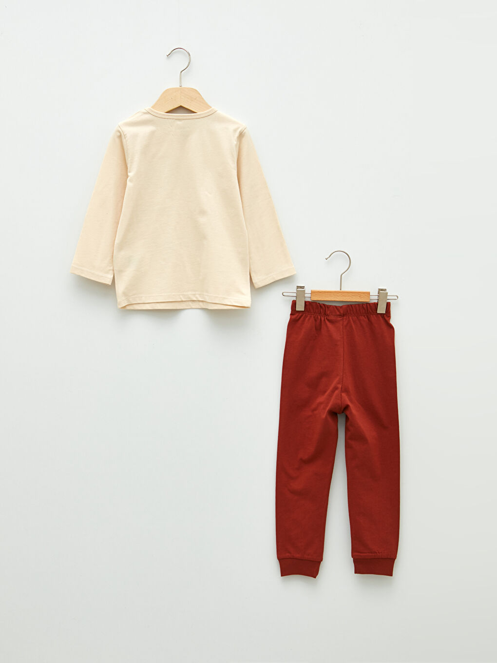 Crew Neck Long Sleeve Printed Cotton Baby Boy Pajama Set-1