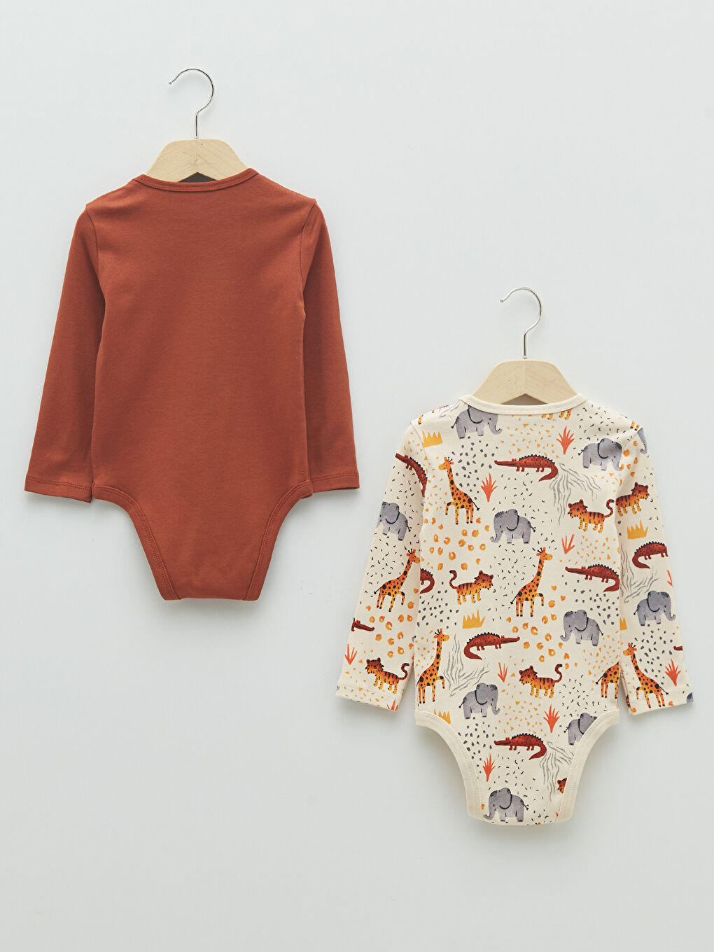 Body bébé à manches longues imprimé col rond avec entrejambe à pression - Lot de 2-1
