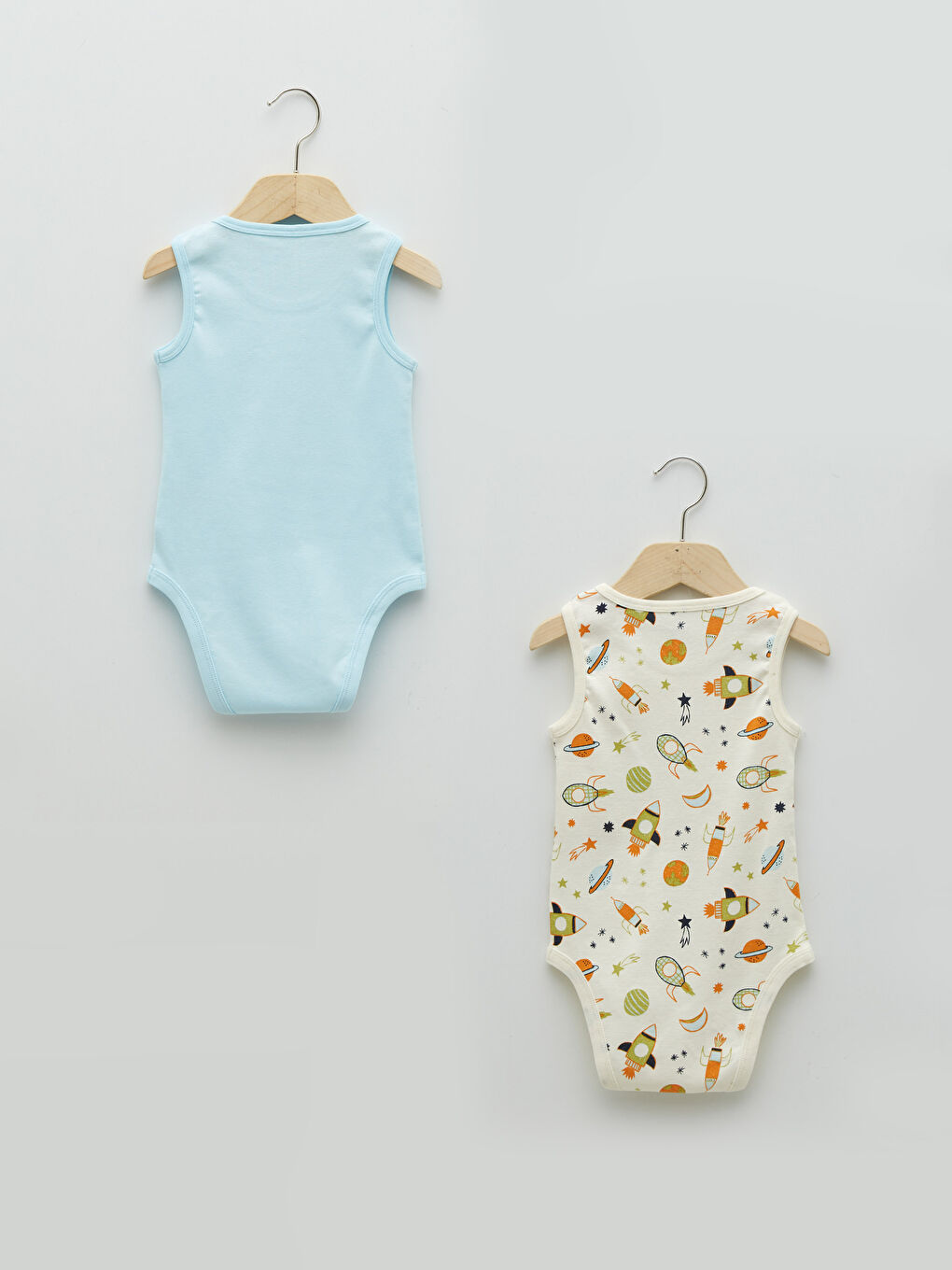 Crew Neck Printed Baby Boy Bodysuit with Snap Crotch 2-Pack-1