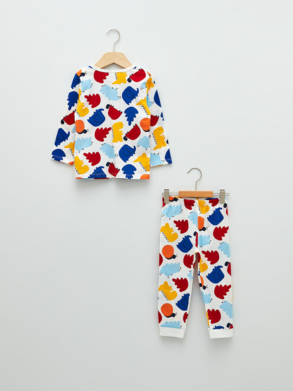 Crew Neck Long Sleeve Printed Baby Boy Pajama Set-1