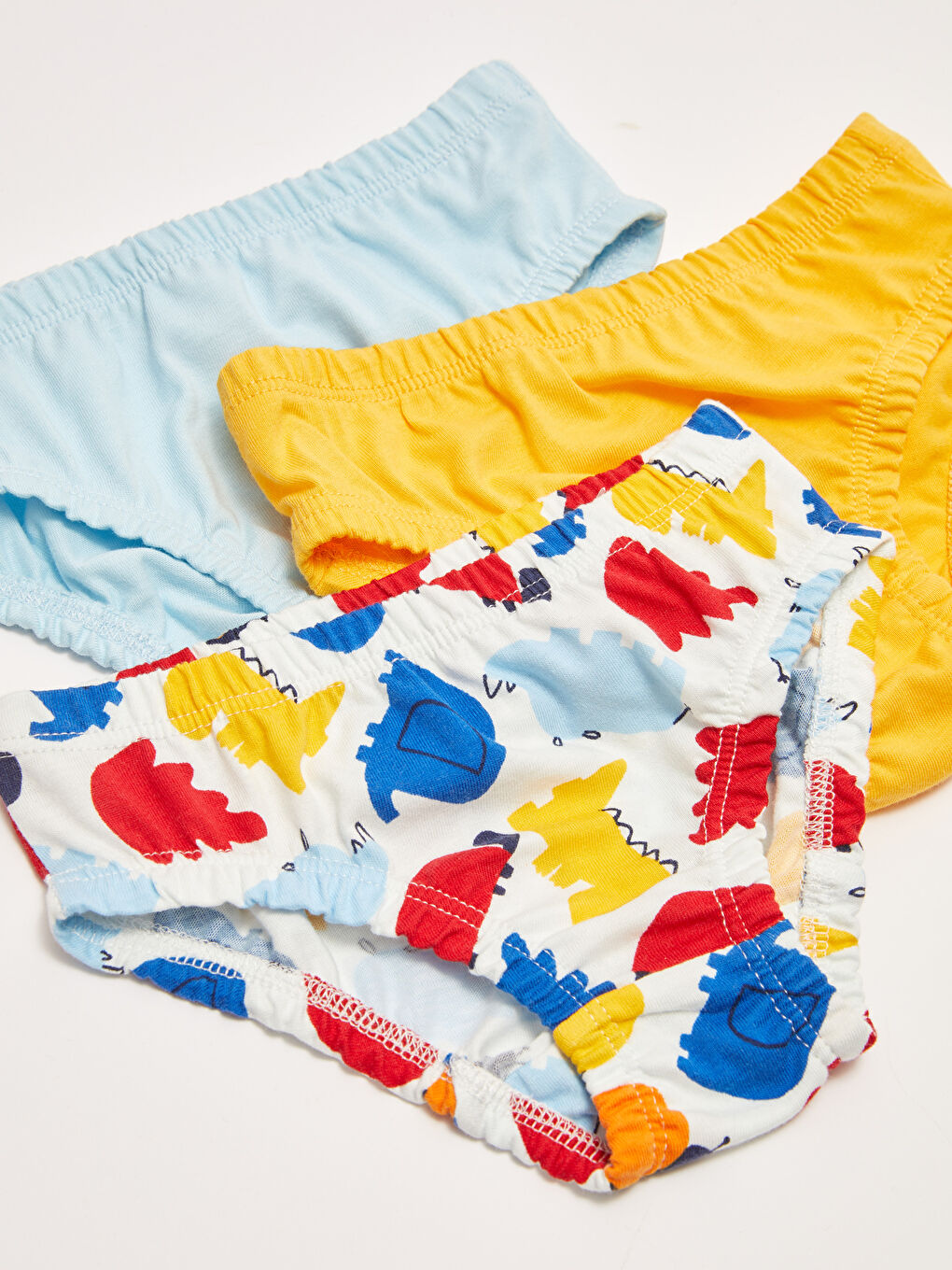 Ekru Beli Lastikli Erkek Bebek Külot 3'lü-1