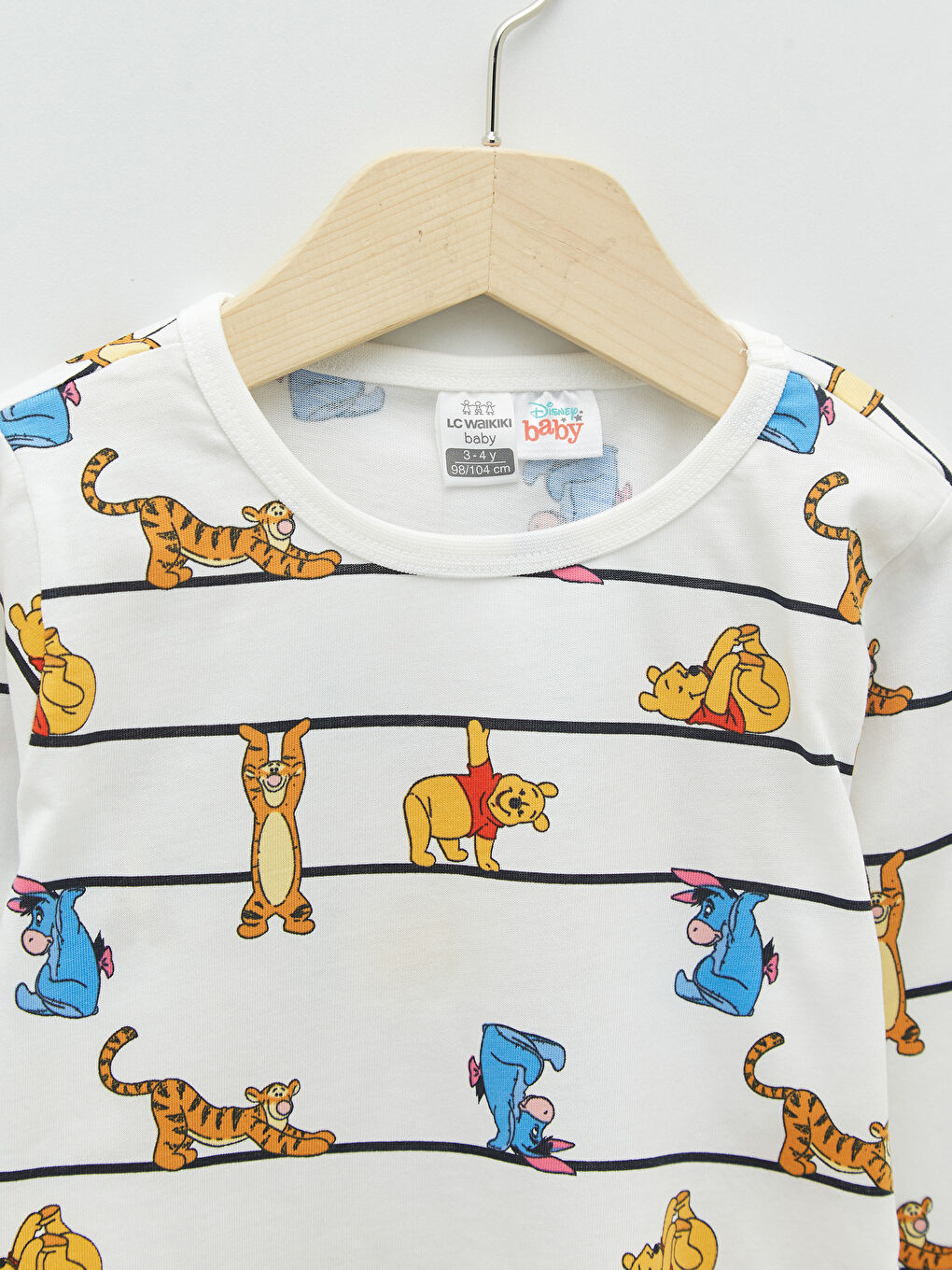 Ensemble de Pyjama Bébé Garçon en Coton Imprimé Winnie l'Ourson à Manches Longues et Col Rond-5