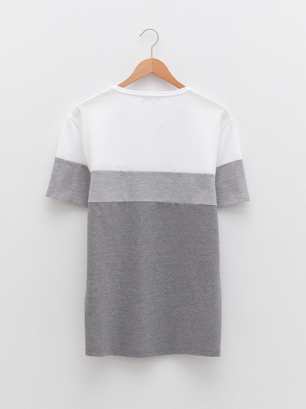 Футболка Мужская с Круглым Вырезом и Коротким Рукавом из Пике с Цветовым Блоком-6