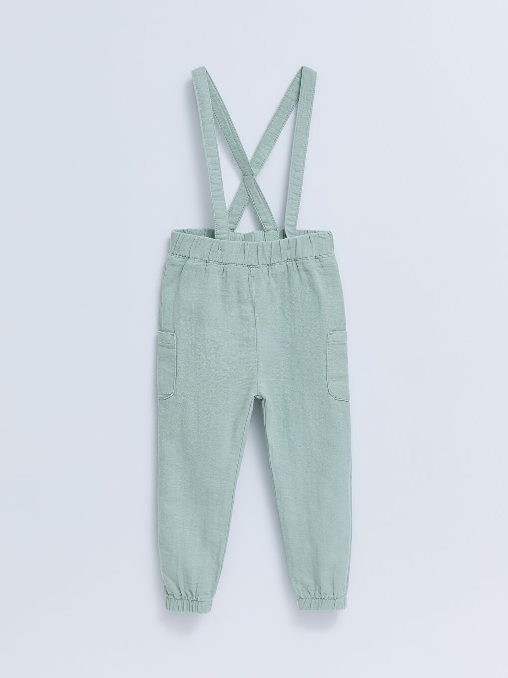 Crew Neck Short Sleeve Basic Cotton Baby Boy T-Shirt and Salopet 2-Pack Set-1