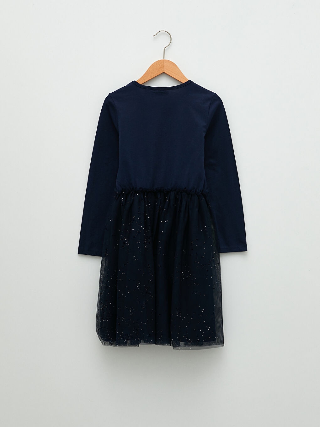 Crew Neck Elsa Printed Long Sleeve Girls' Dress-1