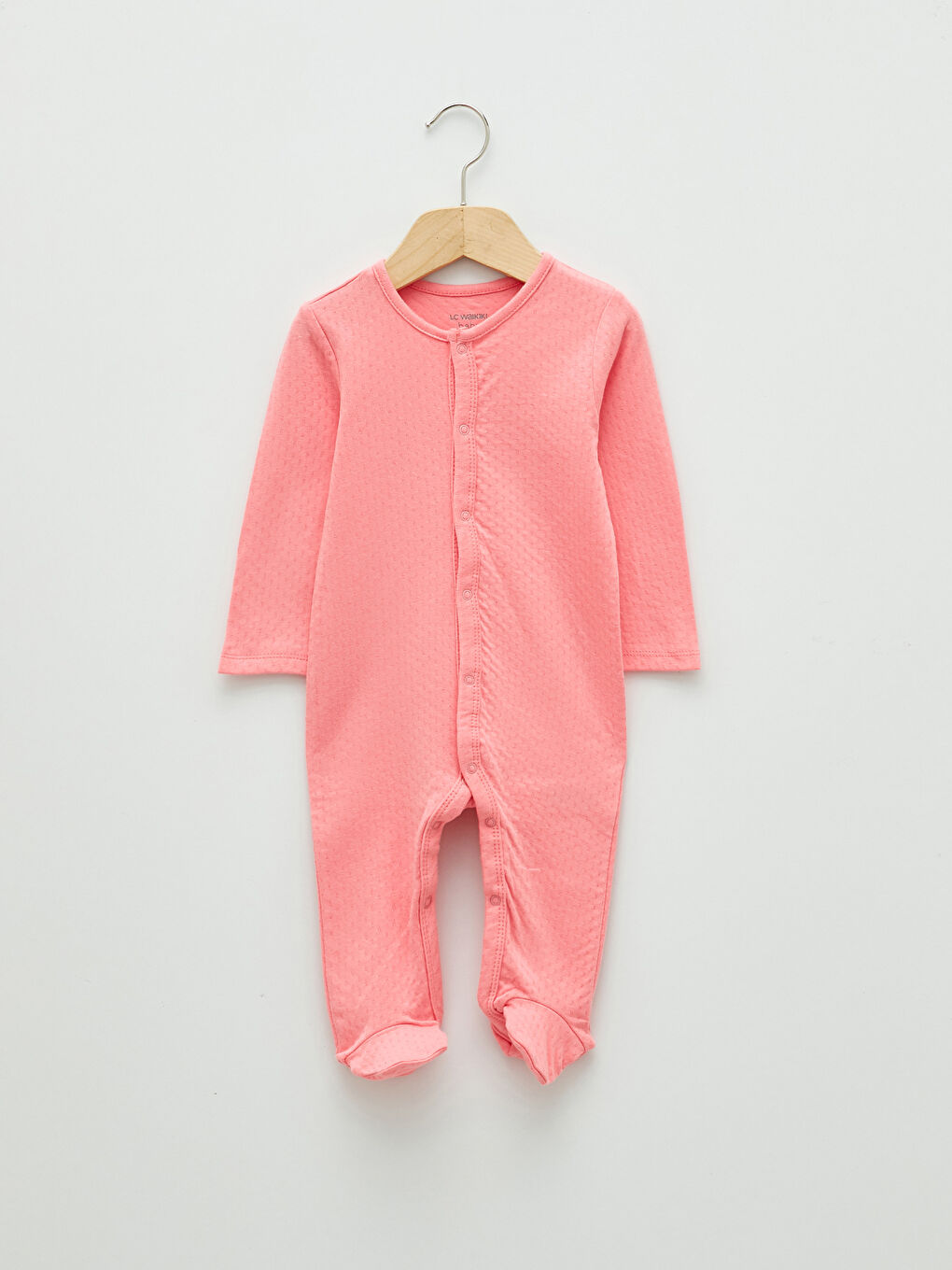 Pembe Bisiklet Yaka Uzun Kollu Basic Kız Bebek Tulum