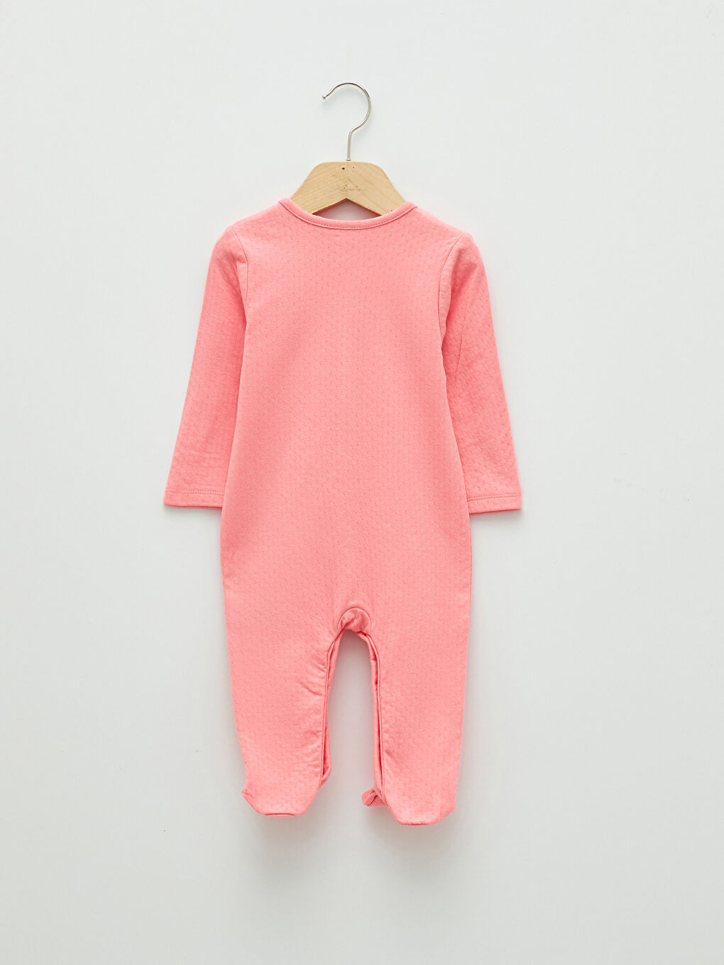 Pembe Bisiklet Yaka Uzun Kollu Basic Kız Bebek Tulum-1