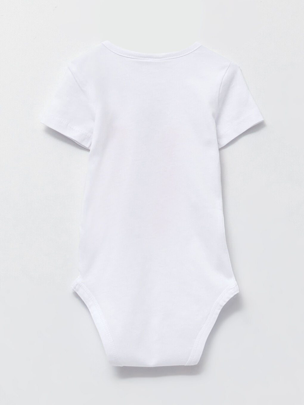 Beyaz Bisiklet Yaka Kısa Kollu Atatürk Baskılı Pamuklu Erkek Bebek Çıtçıtlı Body-1