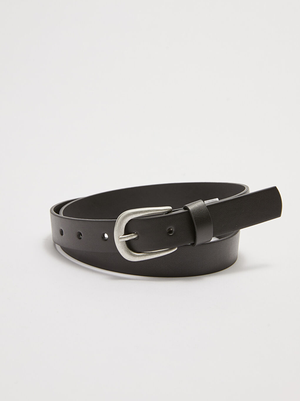 Siyah Deri Görünümlü Kadın Kemer