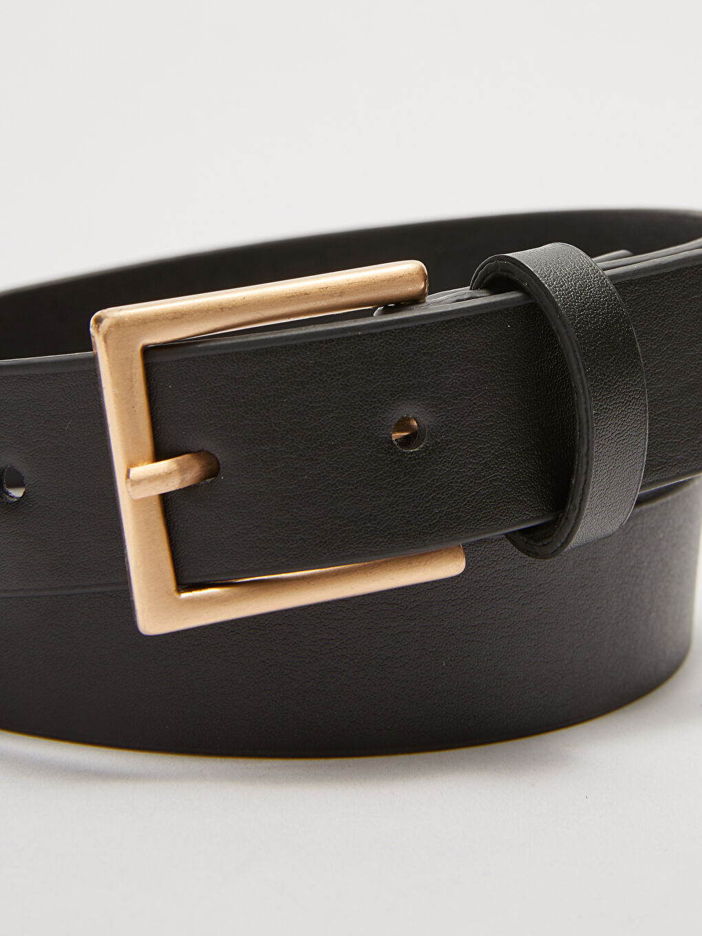 Siyah Deri Görünümlü Kadın Kemer-2