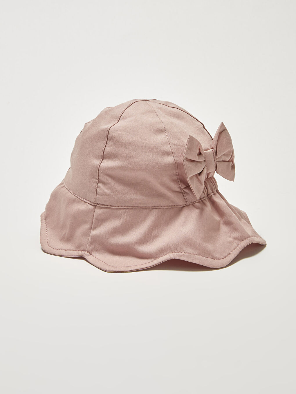 Pembe Basic Poplin Kız Bebek Şapka-1