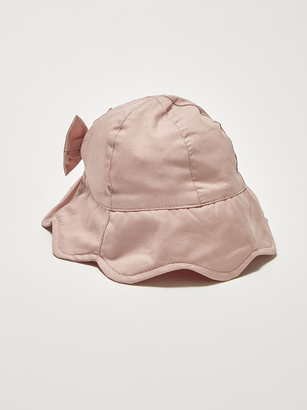 Pembe Basic Poplin Kız Bebek Şapka-2