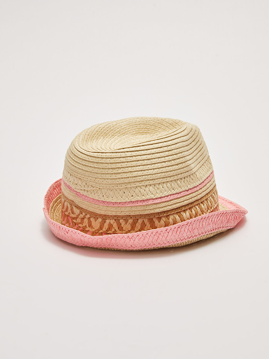 Полосатая Соломенная Шляпа для Девочки с Деталями в Полоску-1