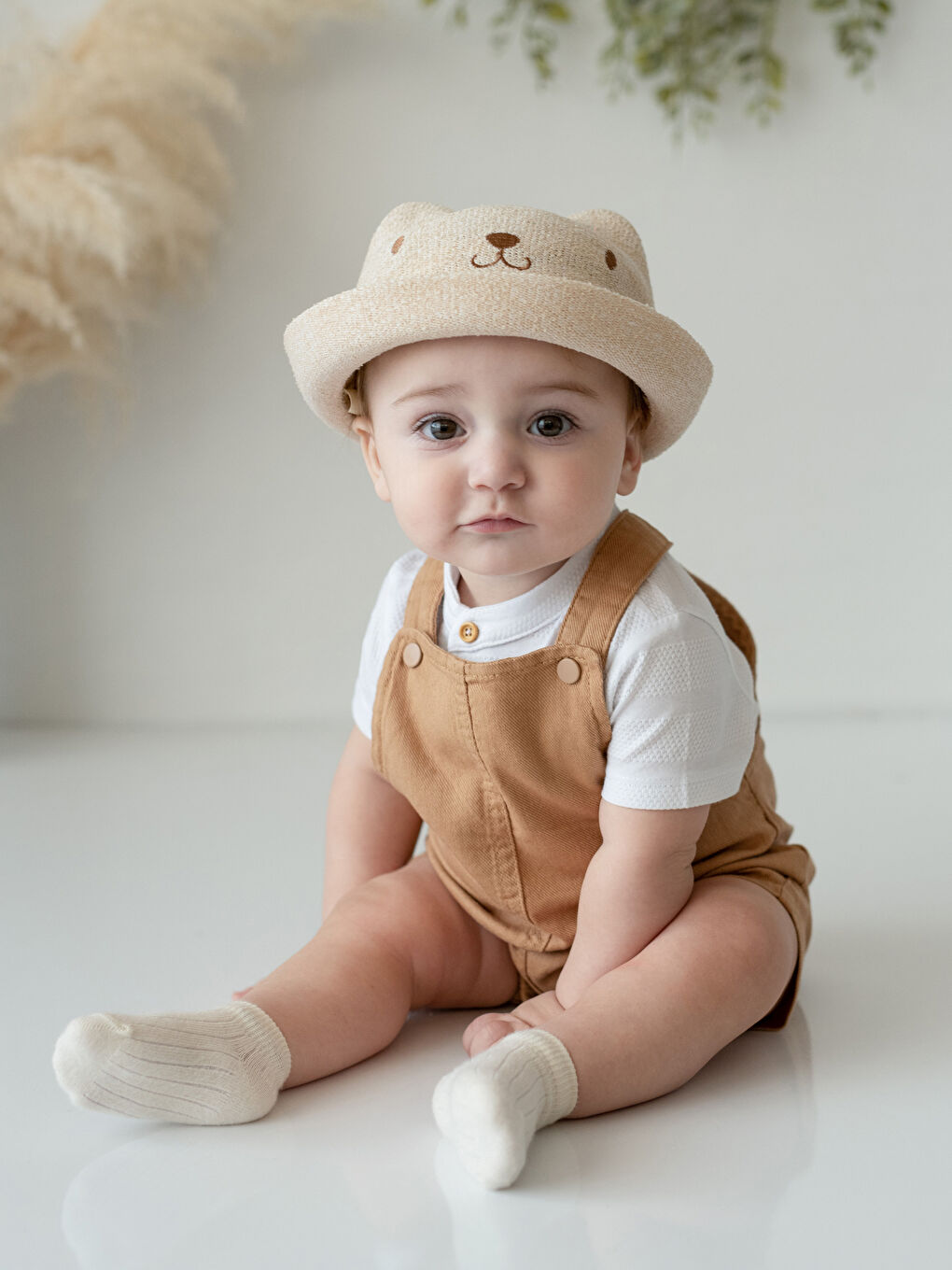 LCW baby Embroidery Detailed Baby Boy Straw Hat -S21666Z1-G7K