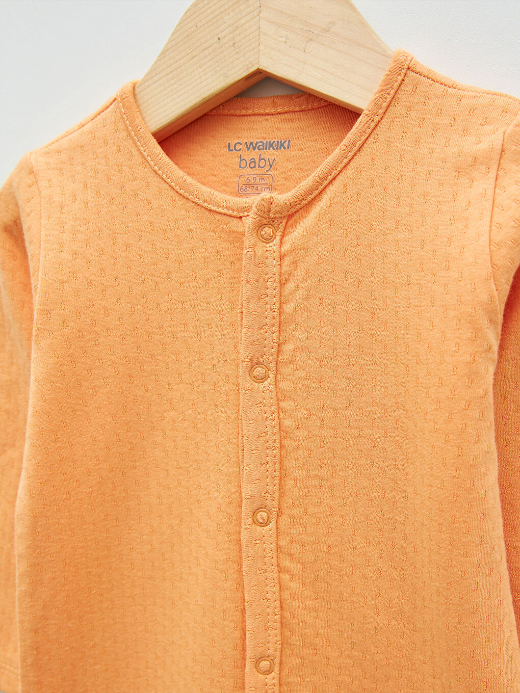 Turuncu Bisiklet Yaka Uzun Kollu Basic Erkek Bebek Tulum-2