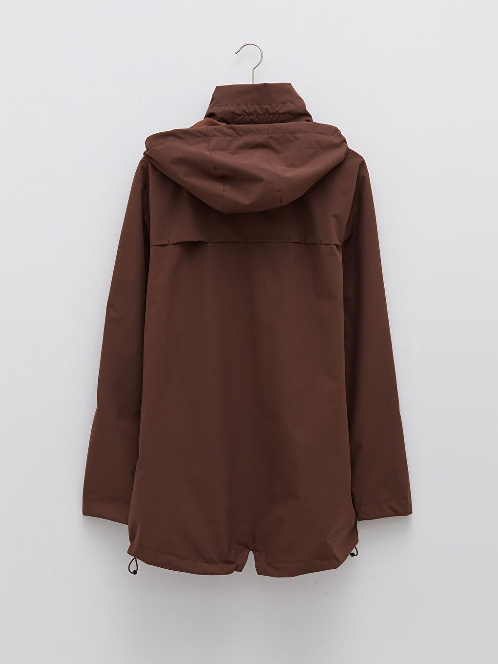 Kahverengi Standart Kalıp Kapüşonlu Erkek Yağmurluk-6