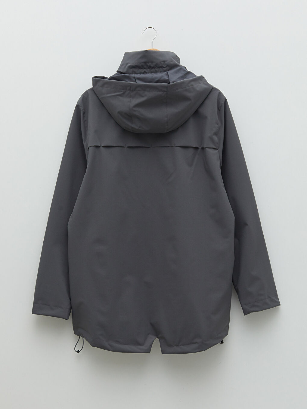 Antrasit Standart Kalıp Kapüşonlu Erkek Yağmurluk-7