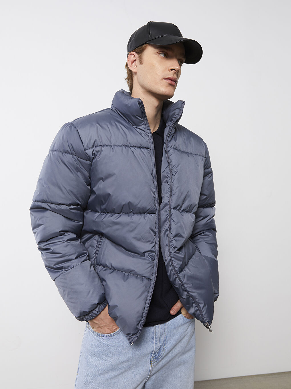 Standard Pattern Stand Up Collar Thick Men's Inflatable Coat -S21678Z8-RUL